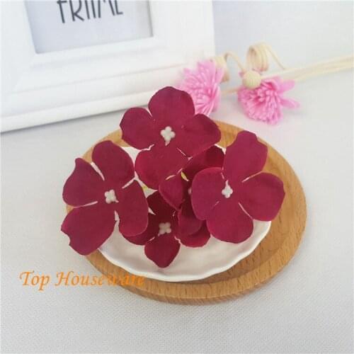 10Colors 7CM Artificial silk MINI Hydrangea Flower Heads for DIY decorative garland headware wrist corsage hat accessory