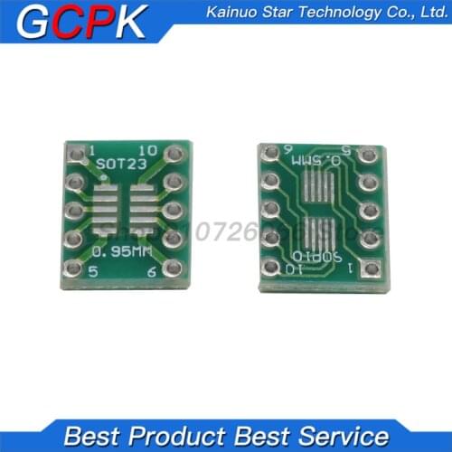 10PCS SOT23 MSOP10 SOP-10 UMAX to DIP10 PCB Transfer Board DIP Pin Board Pitch Adapter