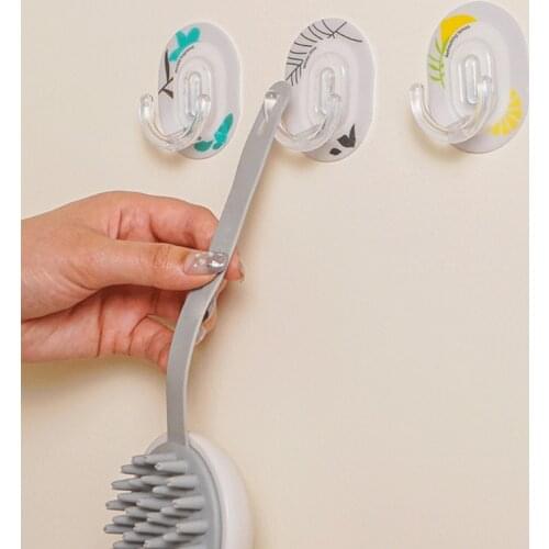 6 Pcs Nail-free Adhesive Hooks Bathroom Cute Towel Hooks Strong Wall Hooks U-shaped Double Hook Design（Random Styles