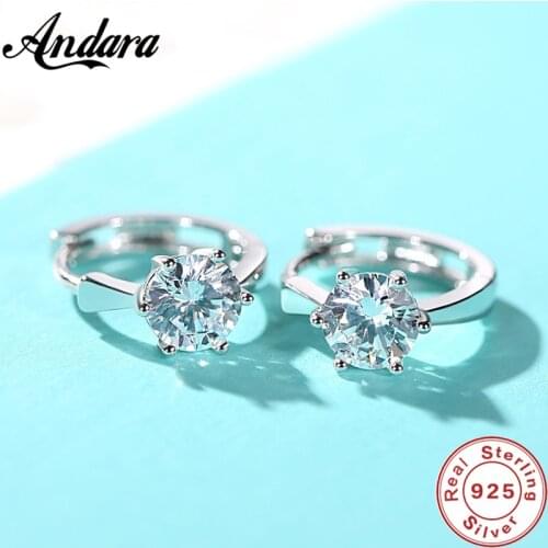 925 Brincos De Prata Esterlina Mosaico Cz Quatro Garras ZircãO Brincos Para Mulher Oorbellen Brincos Pendientes E287