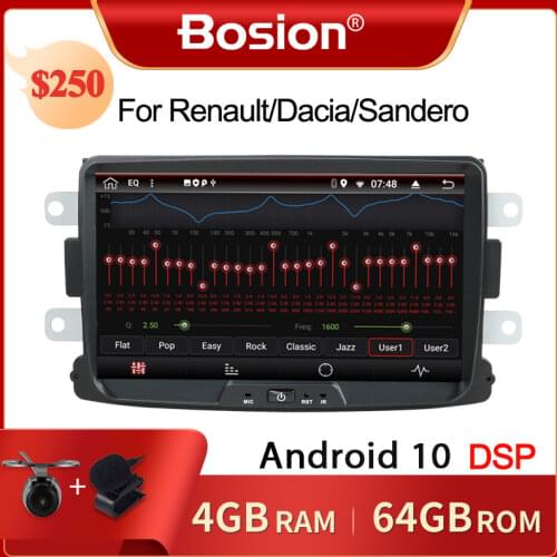 Bosion Android 10 DSP IPS Car Radio For Dacia/Sandero/Duster/Renault/Captur/Lada/Xray 2/Logan 2 Auto Multimedia Player 1Din