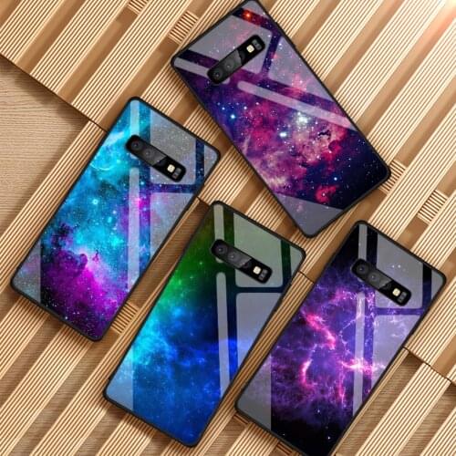 Colorful space for galaxy univers Tempered Glass Phone Case For Samsung Galaxy A6 A6S A8 A8S J6 J8 2018 S8 S9 S10 PLUS NOTE 8 9