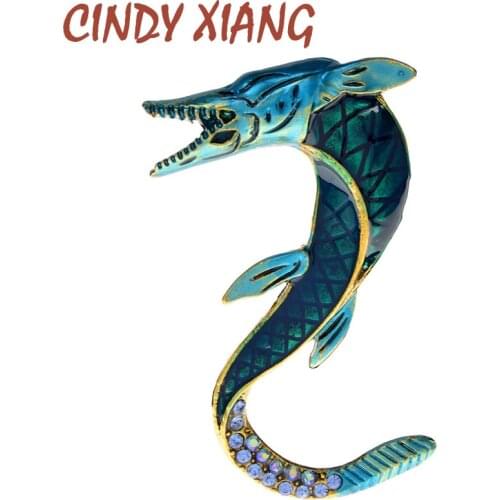 CINDY XIANG New Enamel Gold Fish Brooches For Women Cute Animal Rhinestone Design Brooch Pins Fashion Jewelry Gifts 2 Colors