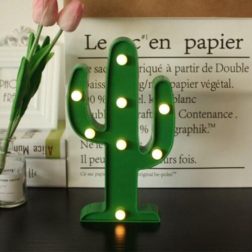 Cactus decorative lamp desk nightlight children mood anywher baby night light christmas novelties led wireless ins coconut tree
