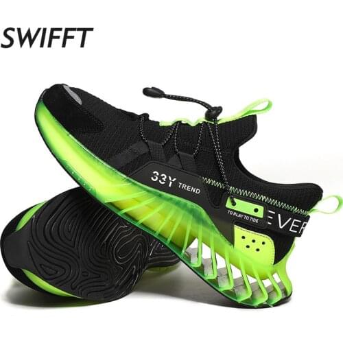 Breathable Mesh Reflective Sneakers Trendy Blade Running Shoes for Men Antiskid Damping Outsole Sport Shoes Training Zapatillas