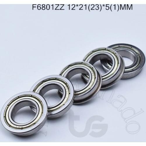 F6801ZZ 12*21(23)*5(1)MM bearing Flange bearings 6801 F6801Z F6801ZZ chrome steel deep groove bearing