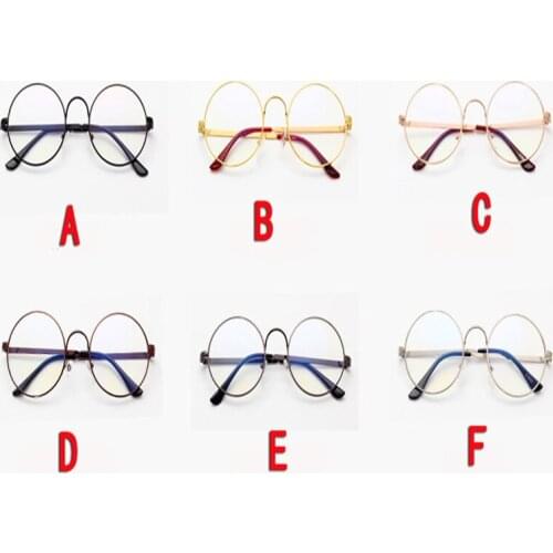 Halloween Cosplay Unisex Retro Round Dress Up Spectacle Radiation Protection Metal Frame Plain Glasses