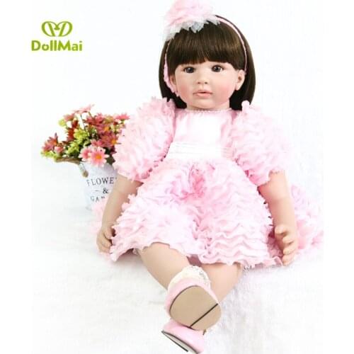 60cm Reborn Dolls Cloth Body Newborn Girl Babies Toy Princess bebe Boneca reborn Baby Doll For Sale Kid Birthday Gift