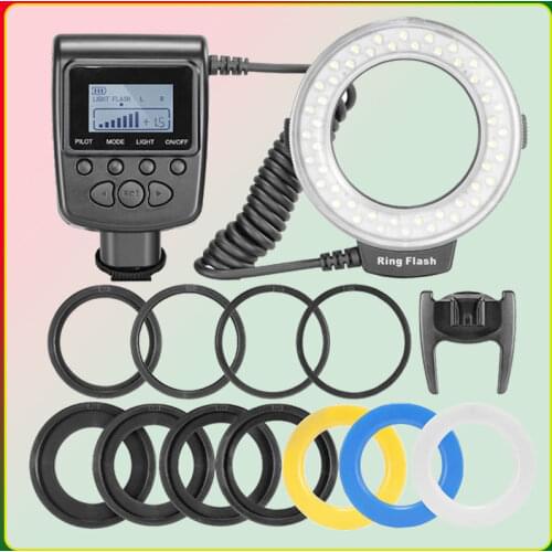 RF-550D 48 stücke Makro LED Ring-Bundle mit 8 Adapter Ring für Canon Nikon Pentax Olympus Panasonic DSLR Kamera flash V HD130