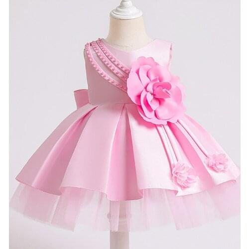 Summer Flower Princess Kids Baby Dress For Girls 1 Years Birthday Party Wedding Bow Dresses Christmas Baptism Prom Girl Clothes