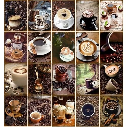 Metal Coffe Milk Poster Tin Sign Vintage Kitchen Coffee Beans Chocolat Decorative Plates Chic Retro Plaque Signs Home Wall Decor