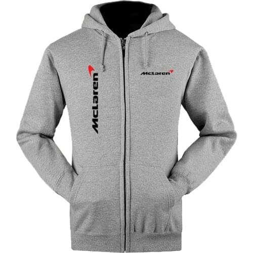 2021 New Plain Mens McLaren Zip Up Hoody Jacket Sweatshirt Hooded Zipper male Top Outerwear