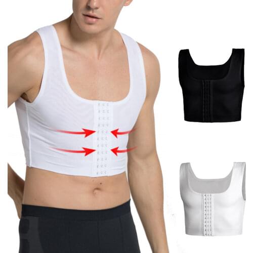 Male Control Chest Gynecomastia Body Shaper Vest Tops Sexy Men Posture Corrector Compression Shirt Corset Tanks Top