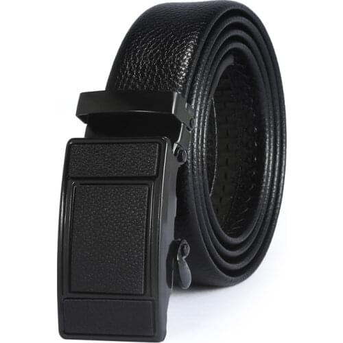 [ANPUDUSEN] Black High Quality PU Automatic Belts Cowskin Fashion Strap Male Jeans For Man Cowboy Free Shipping