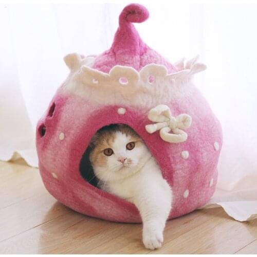 Wool Soft Cat Cave Beds Cats House Nest Tent For Small Dog Bed Cat Accessories Pet Products Cat Bed Puppy Kennel Pet Supplies
