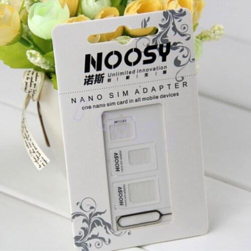 Hoqueen 50set Noosy Nano SIM Card Micro SIM Card to Standard Adapter Adaptor Converter Set For Mobile Phone with Eject Pin Key
