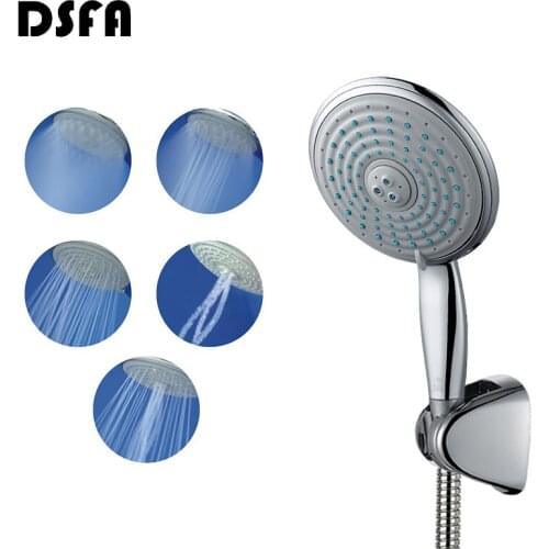 DSFA 5 Modes High Pressure Shower Head 150mm Super Large Panel Round Chrome Shower Head Head Bathroom Shower Head Suit