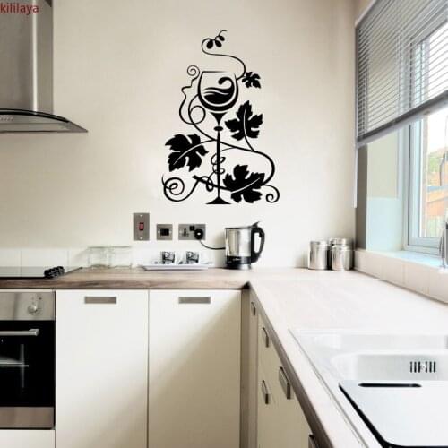 Kililaya Wall Sticker Vinyl Decal Wine Grapes Winemaking Decor Kitchen Home Decoration Accessories