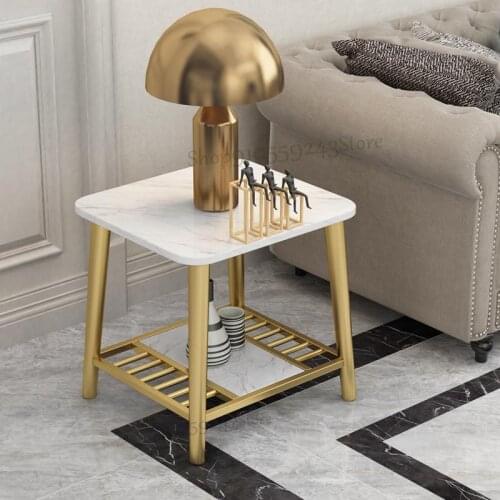 Nordic Side Table Sofa Side Cabinet Corner Table Bedside Table Small Square Table Mini Coffee Table Living Room Rock Board Simpl