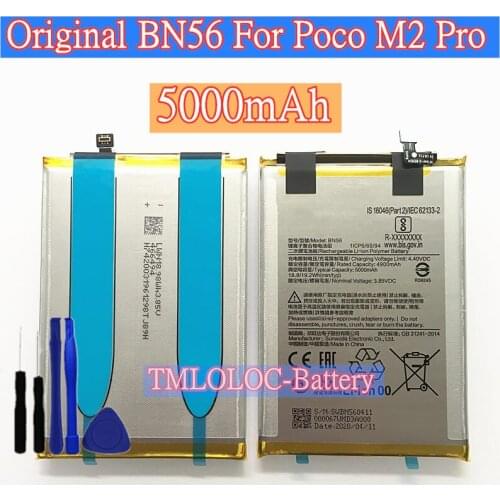 New Original High Quality BN56 5000mAh Battery For Xiaom POCO M2 Pro + Tools