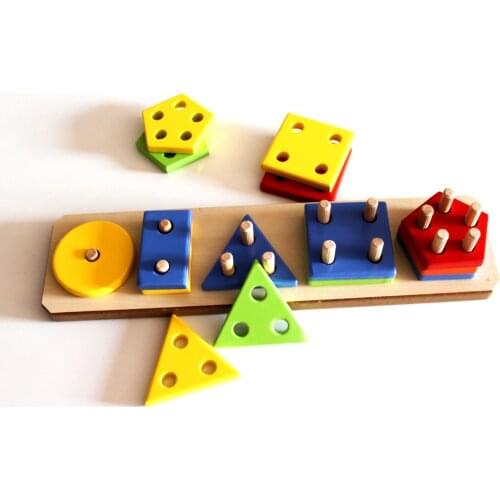 Color and Shape Educational Puzzle for Kids Children Montessori Block Part to Early Learning Baby Toy Preschool Equipment
