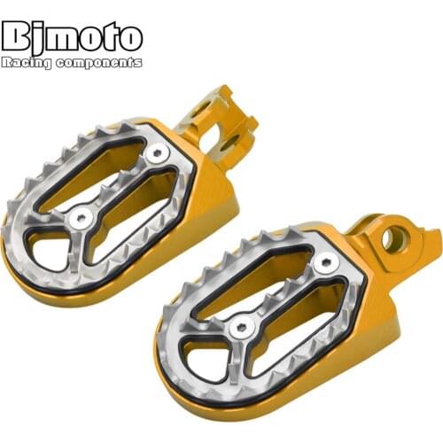 BJMOTO Pair MX CNC Foot Pegs Rests Pedals For Suzuki RM250 RMZ450 2010-2015 Motocross Dirt Pit Bike