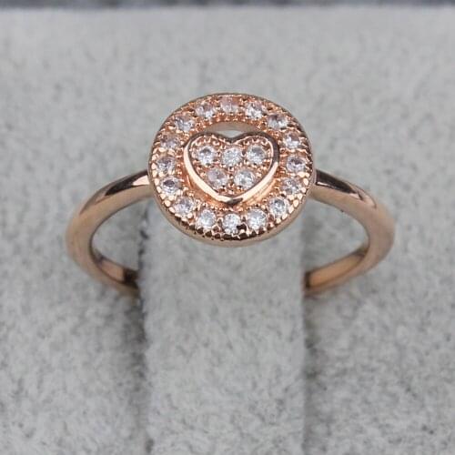 Gold Filled Stylish And Super Cool Super-flash Heart-shaped Micro-mounted Zircon Ring size 7,8,9