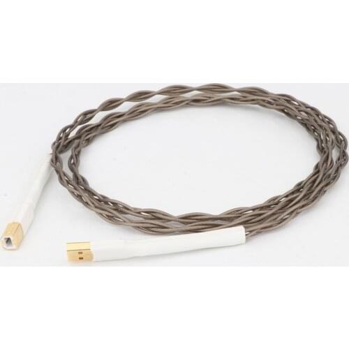 Preffair E507TT 5N Copper (OCC) Silver-Plated USB Audio Cable A-B2.0 Dac Decoding HIFI Cable Computer Sound Card
