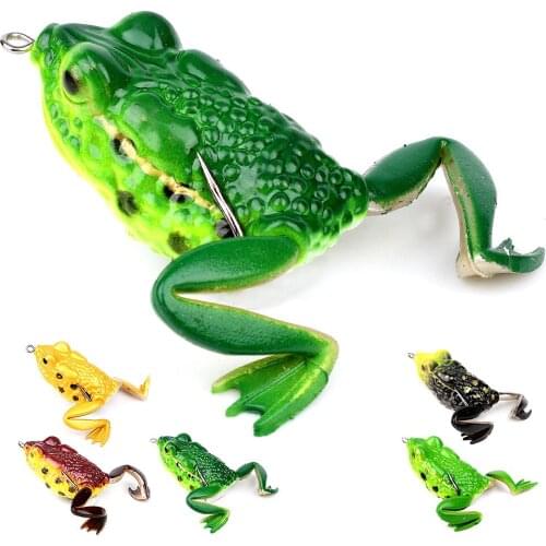 DONQL 1pcs Ray Frog Fishing Lure 6cm 25g Soft Frog Jigging Lures Carbon Steel Double Hook Carp Topwater Fishing Bait Accessories