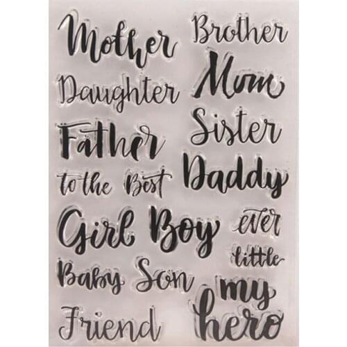 Family Member Transparent Clear Silicone Stamp Seal DIY Scrapbook Rubber Hand Account Photo Album Diary Decor Reusable 15*10.5cm