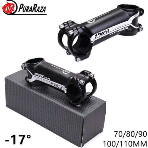 PuraRaza aluminium legierung MTB bike rennrad vorbau leichte 6/-17 grad 28,6x31,8mm 60- 120mm bike stem