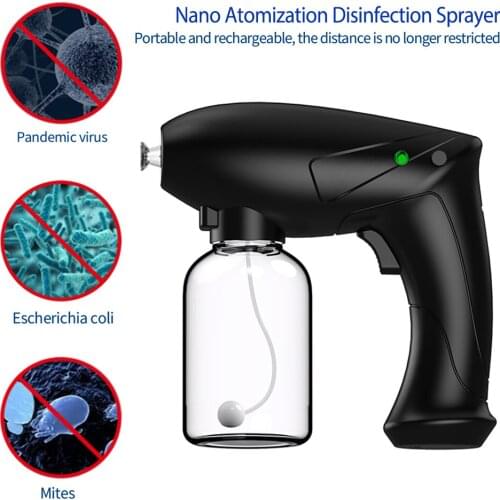 Hot Garden Accessories 350ml Blue Light Wireless Nano Steam Atomizer Fogger Disinfection Water Sprayer Machine Steam Spray Guns