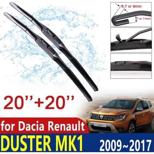 For Dacia Renault Duster MK1 2009~2017 Front Windscreen Wipers Car Wiper Blade Accessories 2010 2011 2012 2013 2014 2015 2016