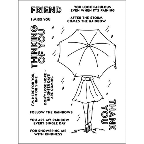 Umbrella Girl DIY Silicone Clear Stamp Cling Seal Scrapbook Embossing Album Decor