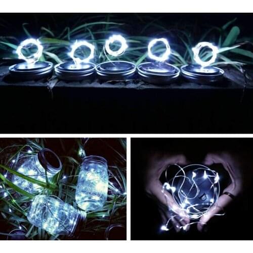 Glass Lantern Solar String Lights Outdoor Hanging Mason Jar Lamp Garden Decor Street Lawn Yard Landscape Decorative