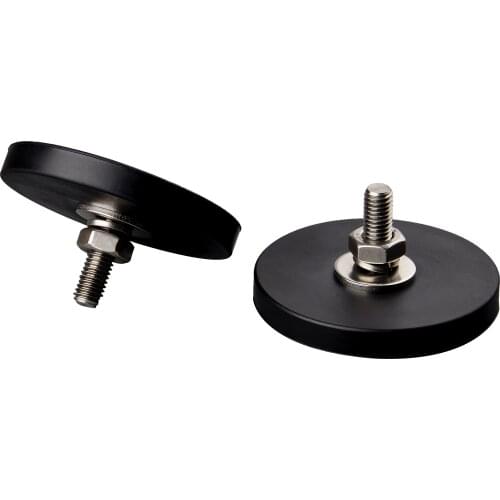 2pcs D66mm super powerful neodymium magnet pot with rubber coated 1/4inch Male Thread workinglight fixture camera magnetic base