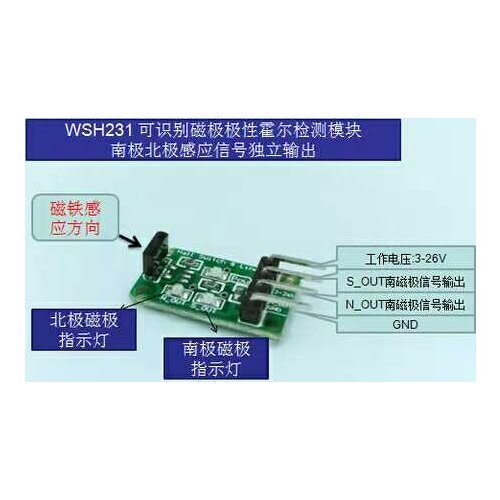 WSH231 Dual Output Recognizable Magnet Polarity Hall Sensor Switch Module Count Measure