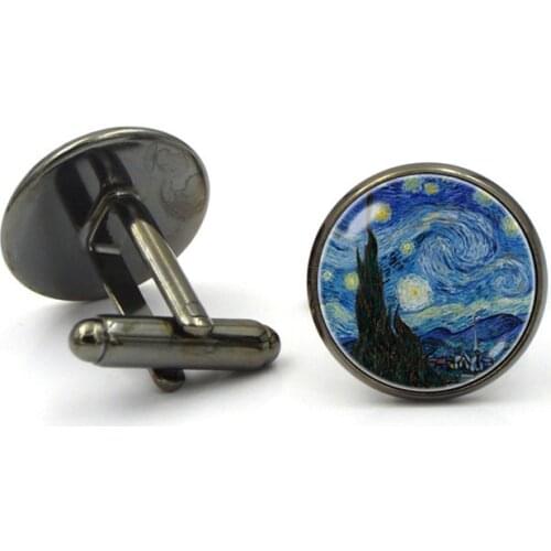 XK-5HXK0237 French Suits Cufflinks with Starry Sky Pattern Retro Men Shirts Sleeve Nails Male Cuff Link for Collection