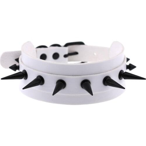 Red Choker Black Spike Necklace for Women Metal Rivet Studded Collar Girls Party Club Chokers Gothic Jewelry Emo Accessories