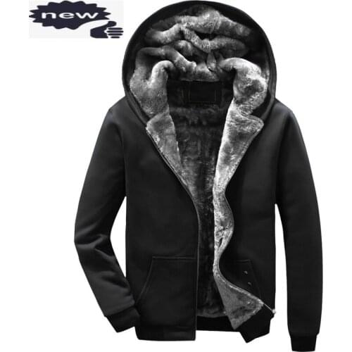 Winter Thick Fleece Lining Mens Hoodie Sweatshirts Warm Large Size M-6XL Male Streetwear Coat Casual Loose Fit Baggy Overcoats