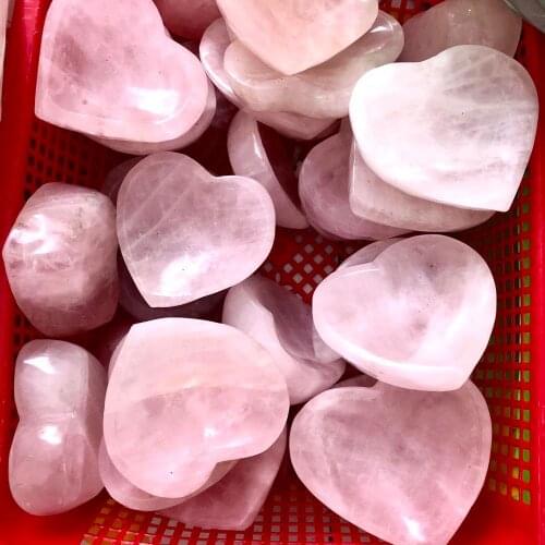 1pcs Natural pink crystal hand-carved heart shaped ashtray bowl crystal carved polished furniture decoration