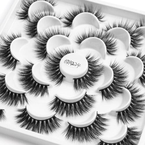 10 Pairs Thick Volume 3D False Eyelashes Fake Lashes Makeup kit Natural Mink Lashes Extension Mink Eyelashes Maquiagem