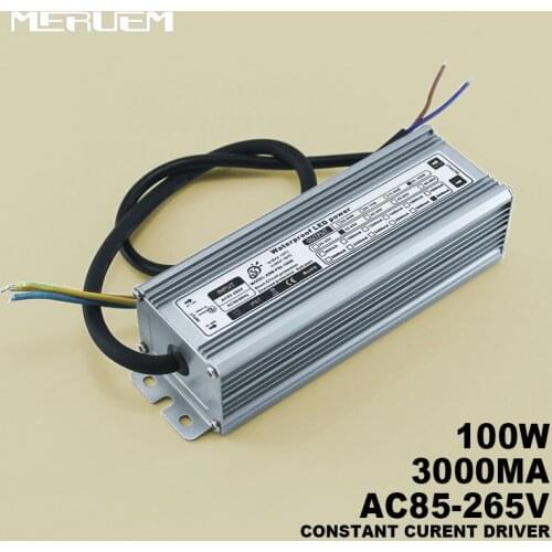 100W IP65 Waterproof Constant Current LED Driver AC85-265V to DC30-36V 3000mA for 100W High Power LED Lights 3Years Warranty