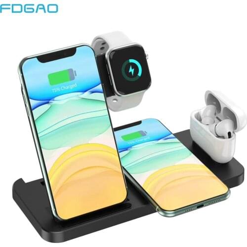 4 in 1 Wireless Charger Fast Charging Dock Station for Apple Watch 5 3 2 iWatch Charge Stand For iPhone 11 XS XR X 8 Airpods Pro