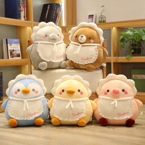 40cm Cute Baby Suit Piggy Penguin Sea Lion Duck Plush Fat Pillow Soft Cartoon Animals Stuffed Doll Sleeping Chair Cushion Gifts