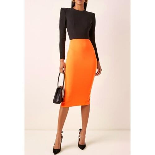 Babatique 2020 Women Sexy Designer Patchwork Bandage Dress Ladies Elegant Bodycon Celebrity Party Dress Vestido