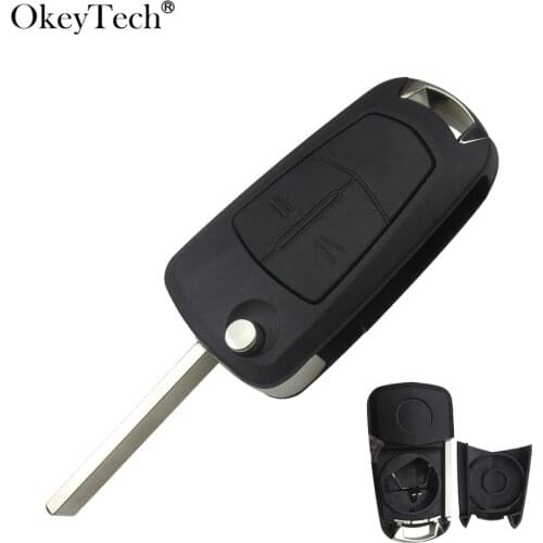 OkeyTech 2 3 Button Flip Remote Folding Car Key Cover Case For Vauxhall Opel Corsa Vectra Astra j g h Accessories Uncut Blade