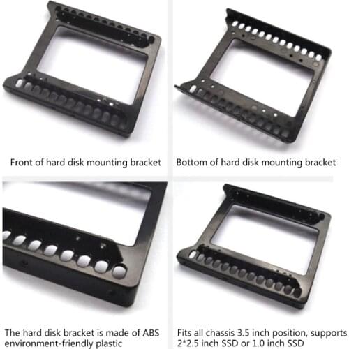 28EA 2.5 to 3.5in SSD HDD Hard Disk Drive Bays Holder Environmental Plastic Mounting Bracket Adapter for PC SSD