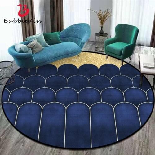 Home Round Rugs and Carpets for Home Living Room Decoration Blue Cactus Pattern Round Rug Bedroom Rug Christmas Rug Living Room