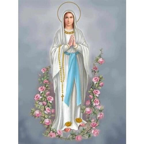 GELANYOUPIN 5D DIY Diamond Embroidery Religous Our Lady Diamond Painting Full Diamond Mosaic Needlework Crafts Home Paintings